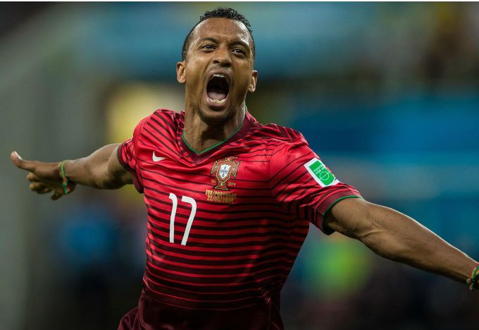 Nani celebra un gol durante la Eurocopa