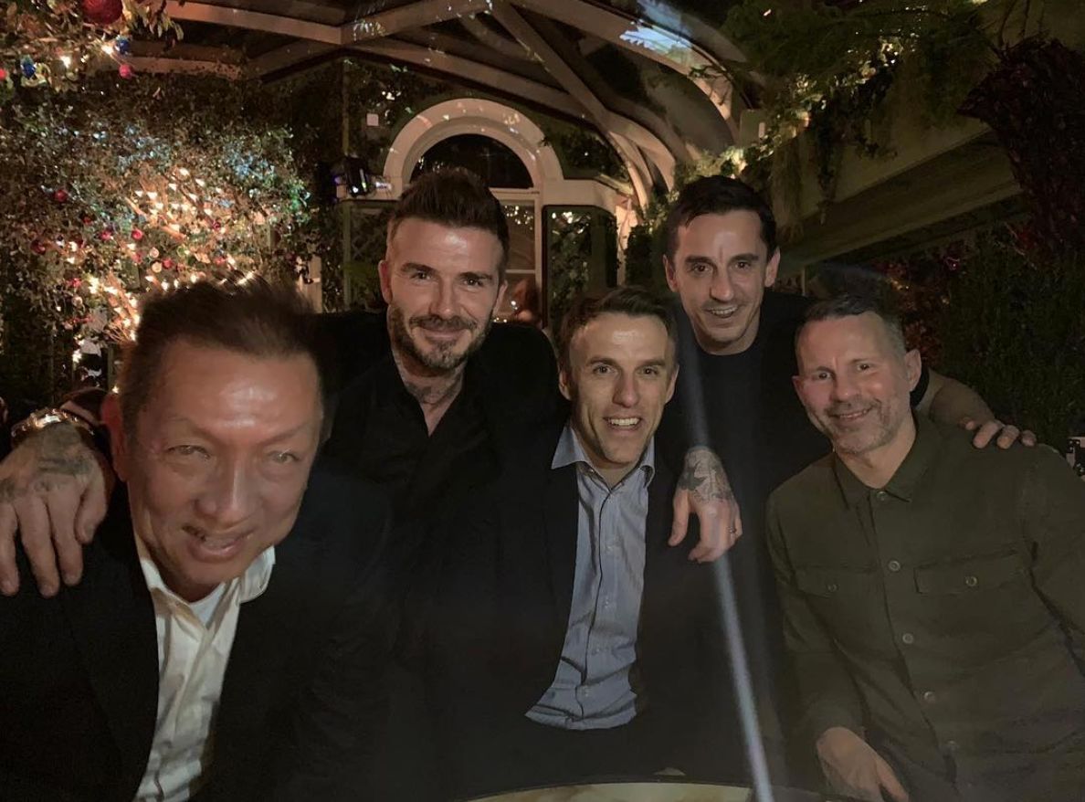 Peter Lim y la clase del 92 en Londres.