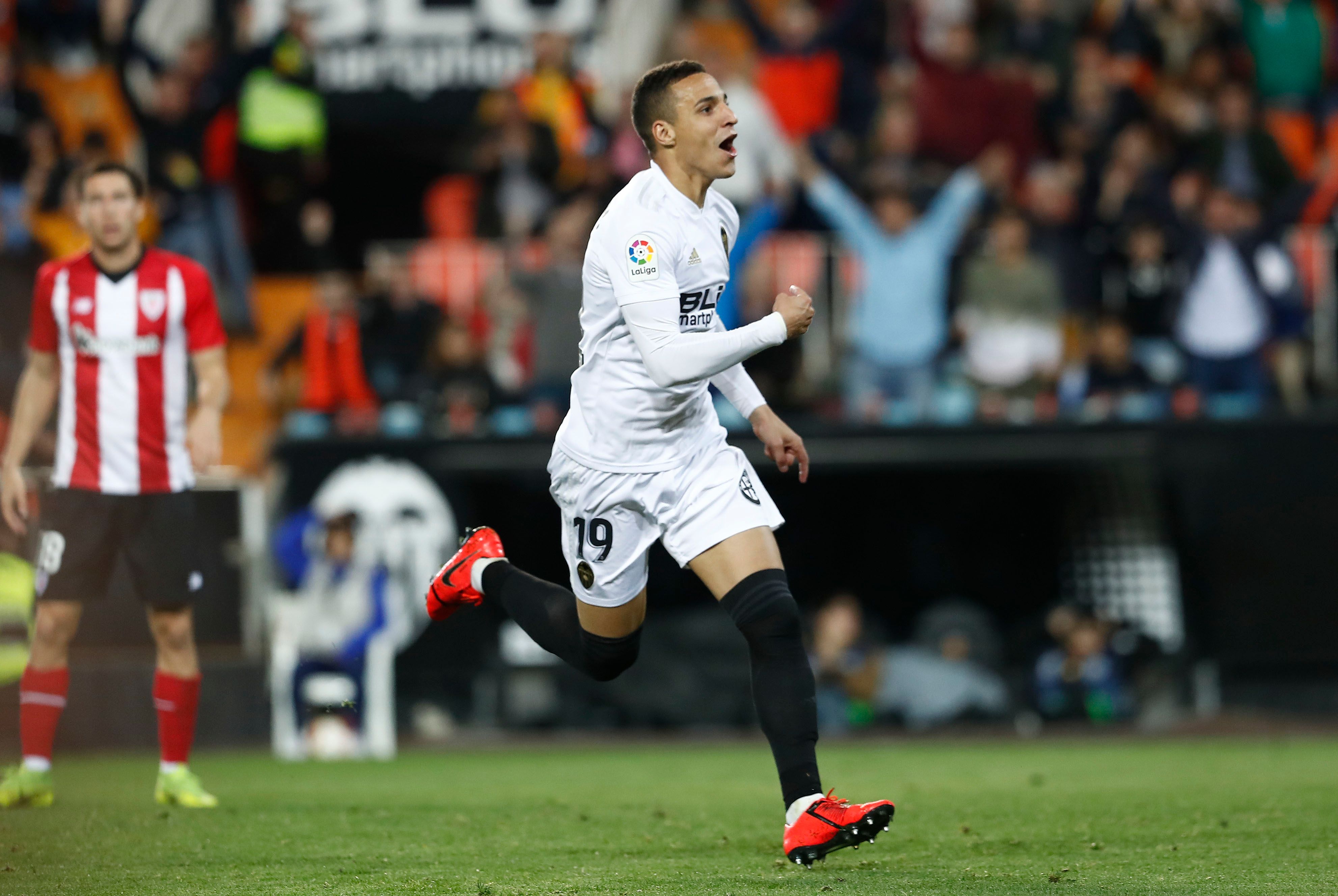  Rodrigo celebra su gol ante el Athletic.