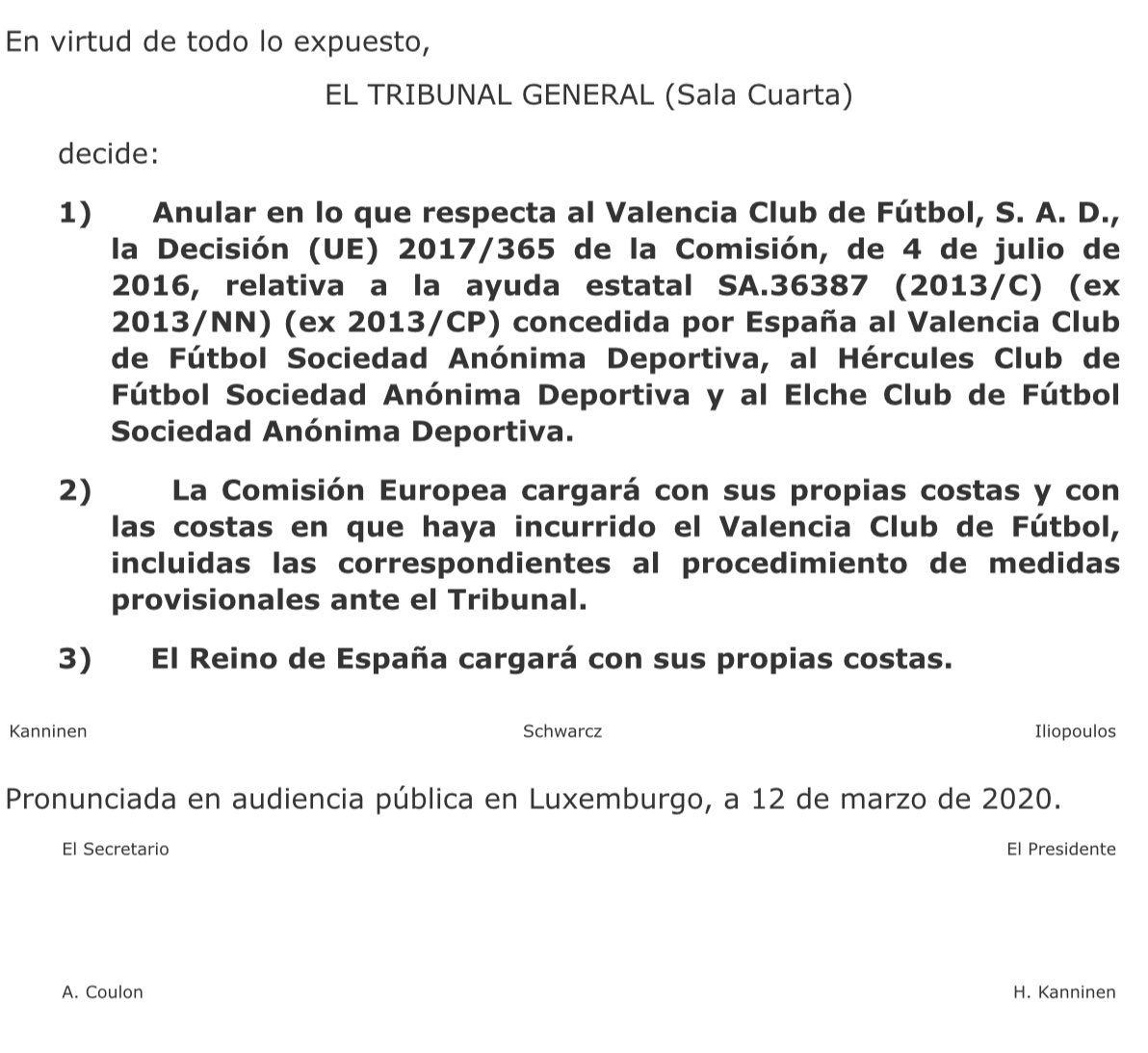 Sentencia del Tribunal Europeo sobre la multa de Bruselas