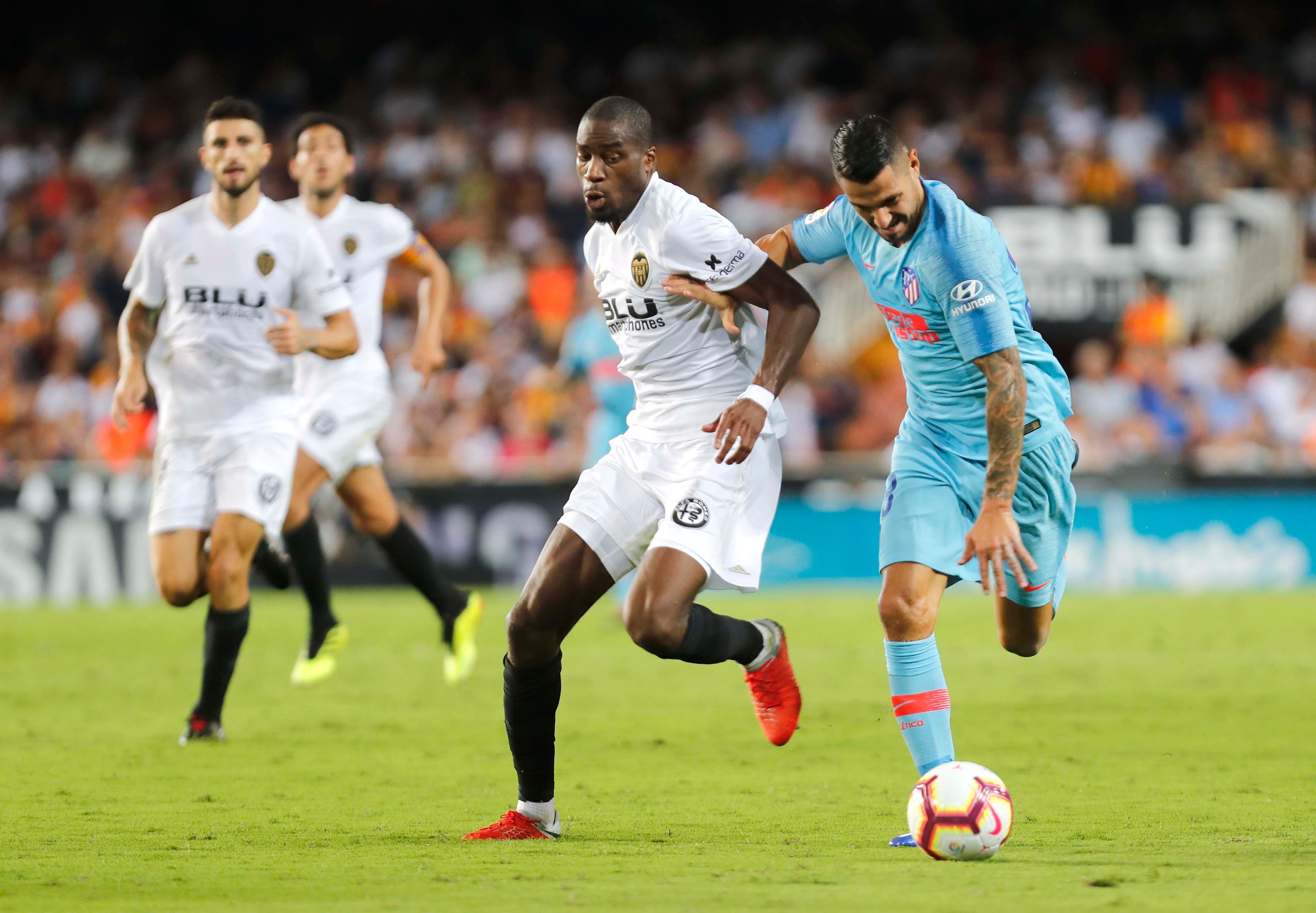 Un lance del Valencia-Atlético de esta temporada.