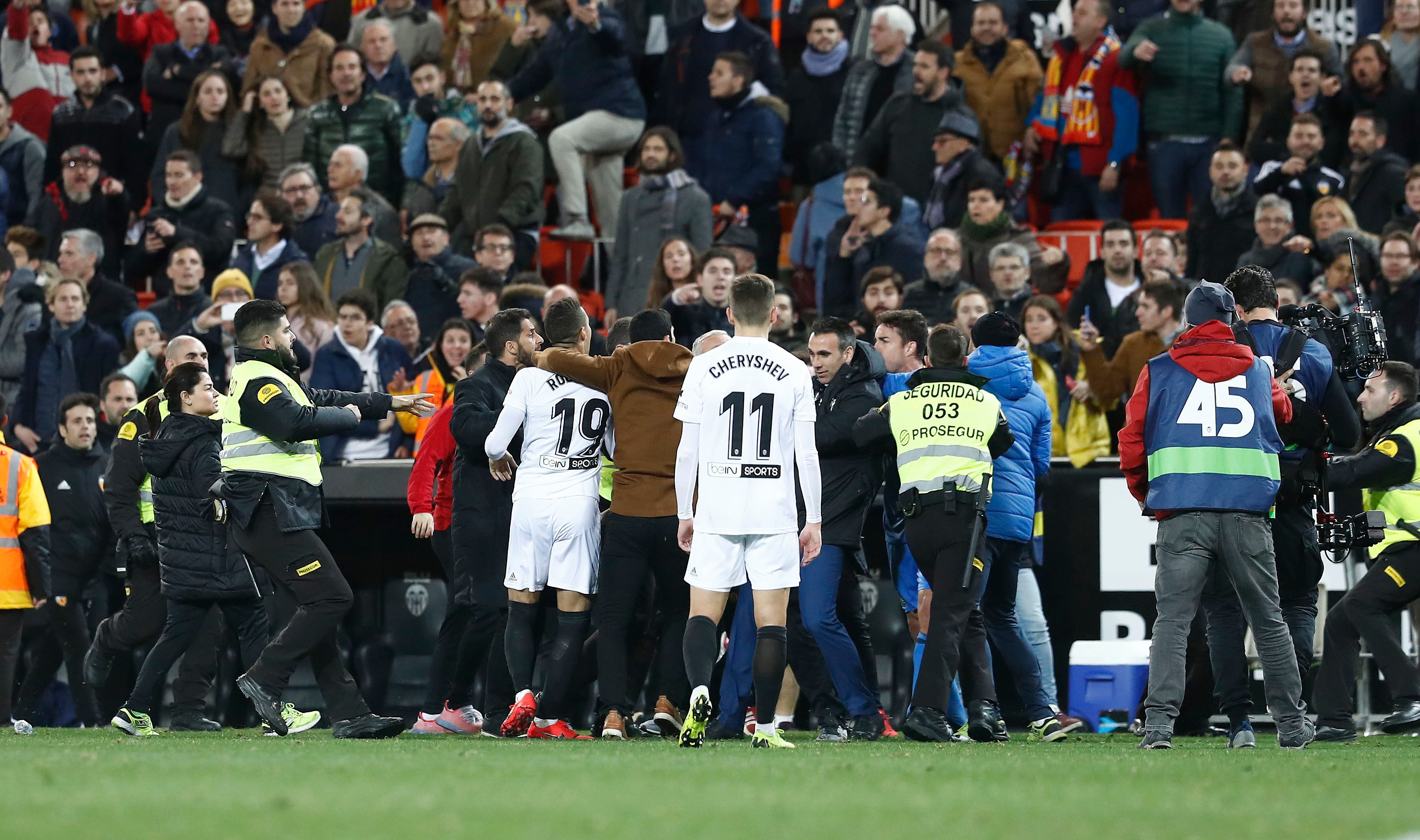  Tangana entre el Valencia y el Getafe.
