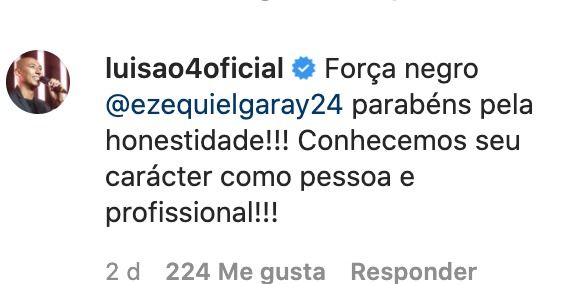  El mensaje de Luisao a Garay.
