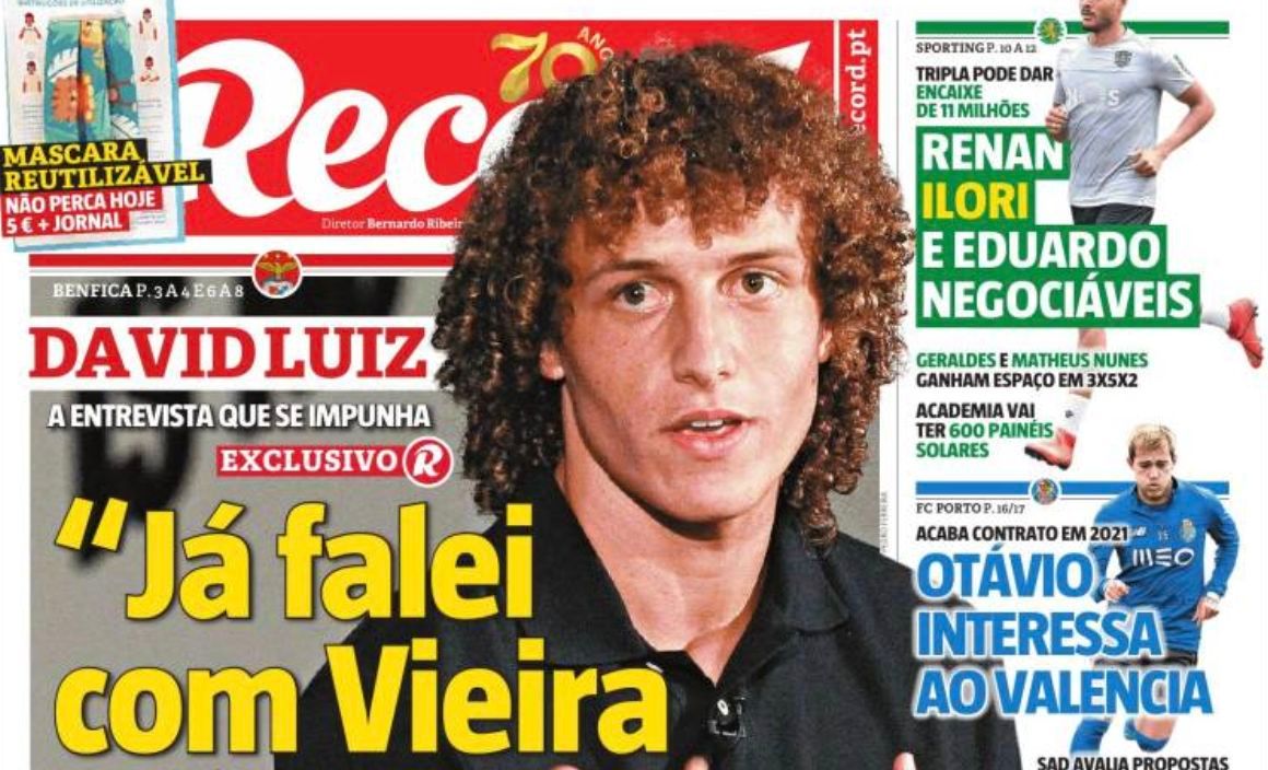 Portada de Record con el interés por Otávio