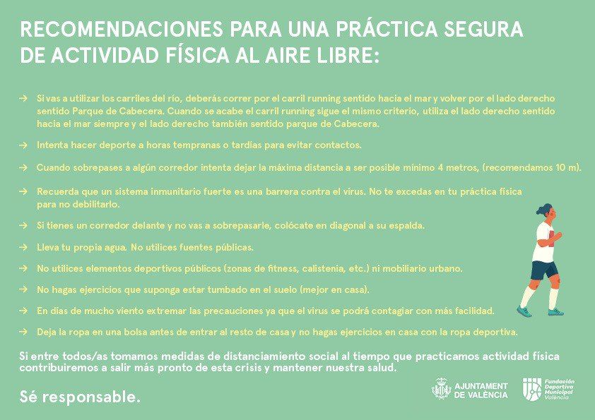 Recorrido y mapas en Valencia para hacer deporte, correr e ir en bicicleta