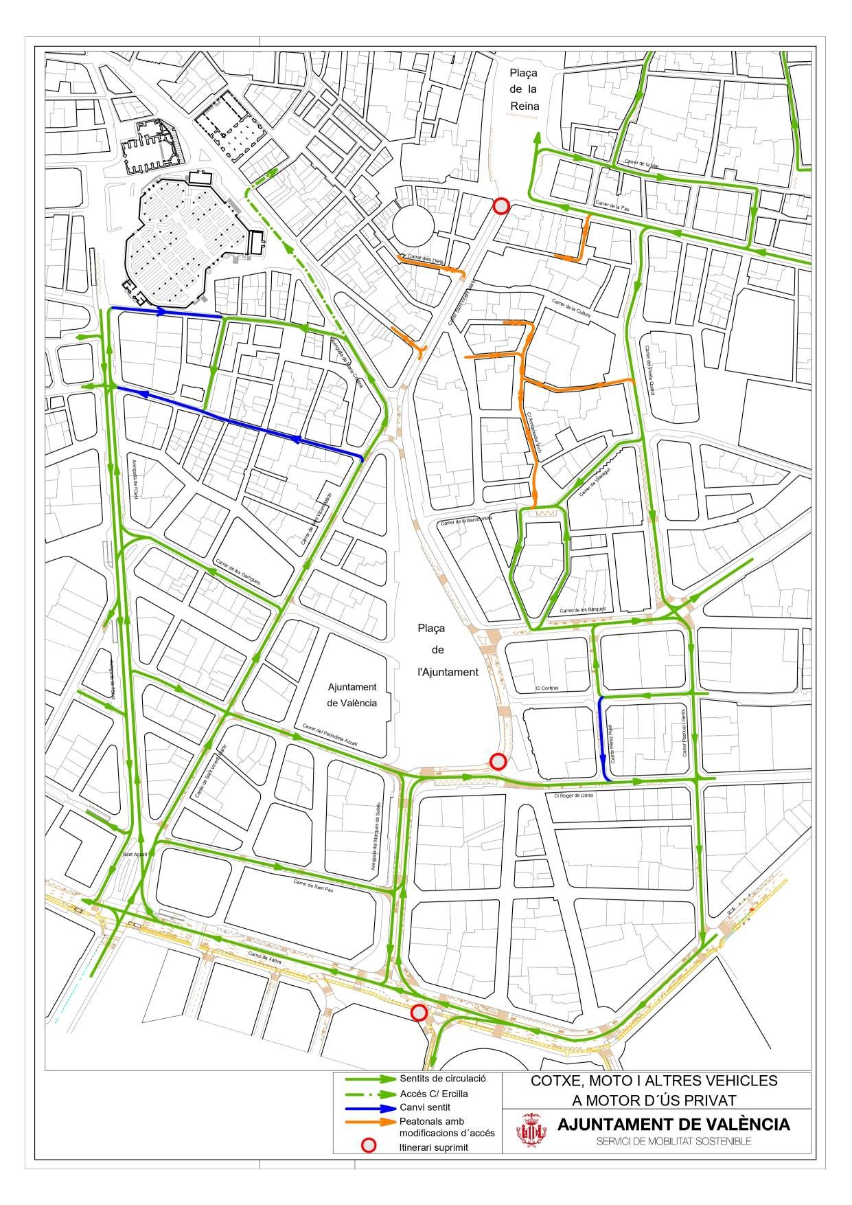  Sentidos circulación centro de València