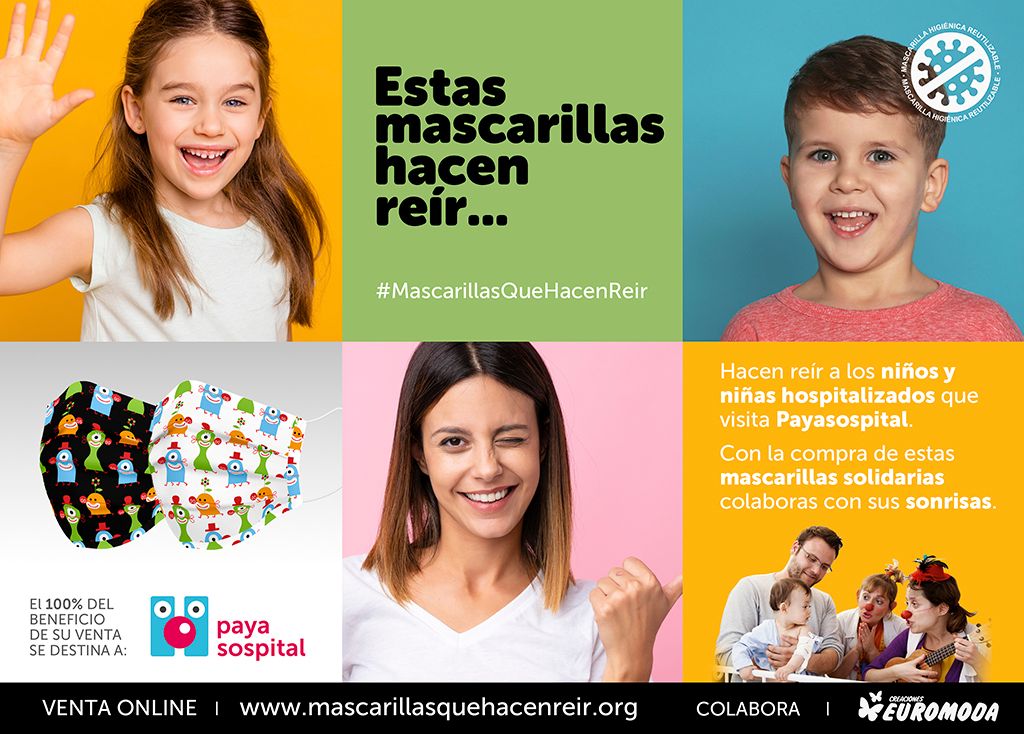 Mascarillas para niños y adultos solidarias de PayaSOS Hospital