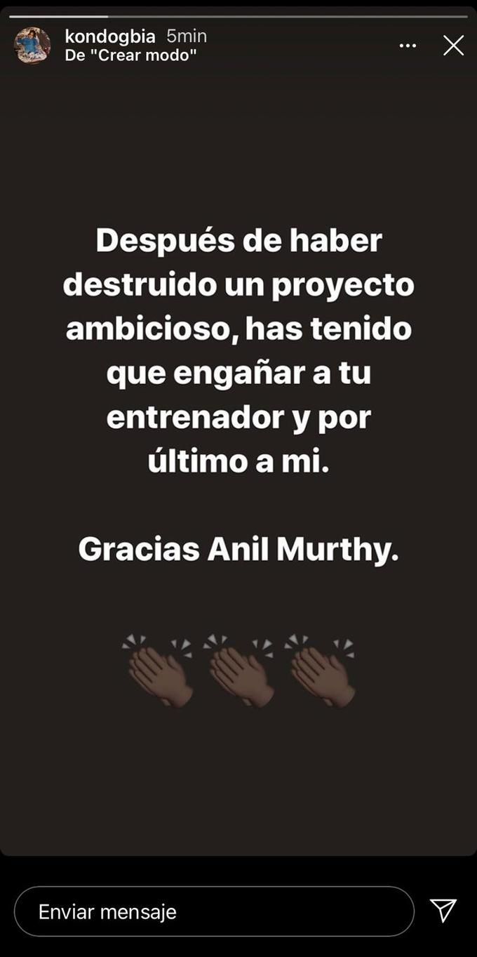  Mensaje de Kondogbia a Anil Murthy
