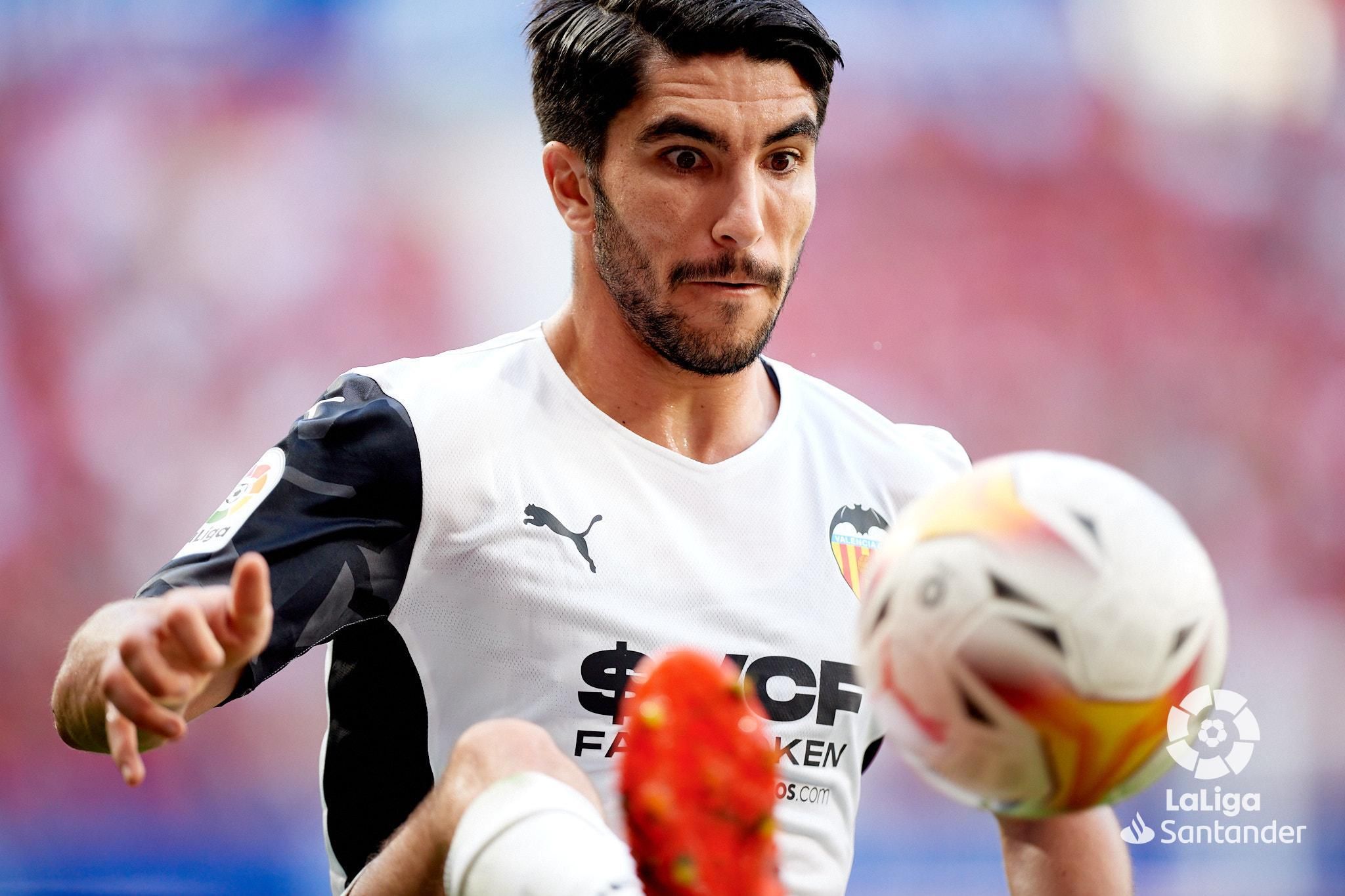  Carlos Soler, durante el Osasuna-Valencia, estará en el once titular ante el Athletic.