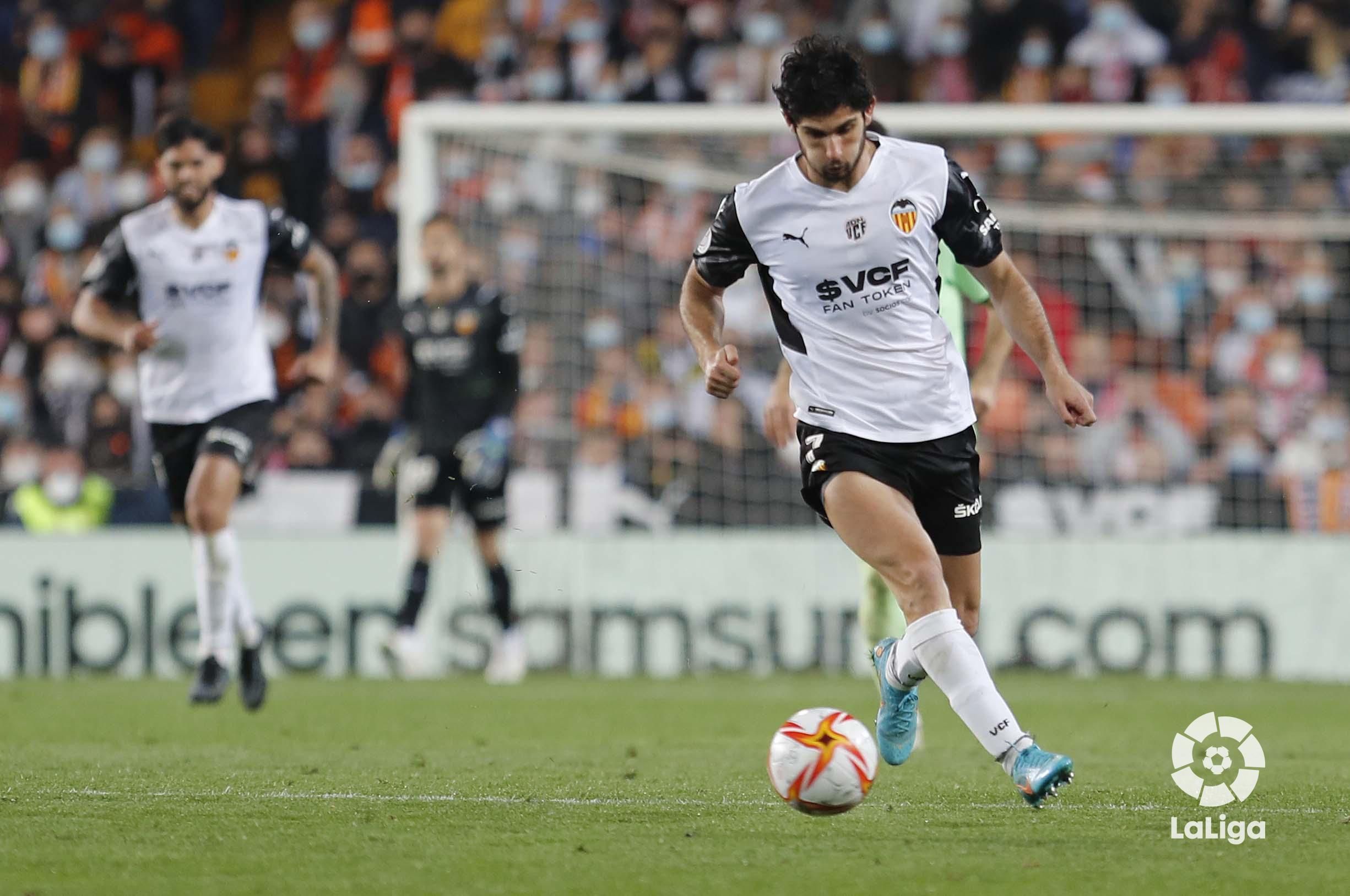 Gonçalo Guedes, durante el Valencia-Athletic de Copa del Rey en Mestalla.