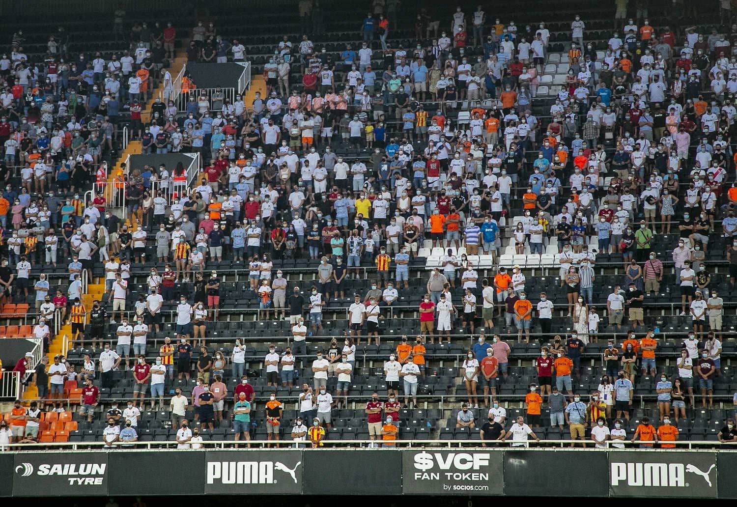  Afición en Mestalla en el Valencia-Getafe