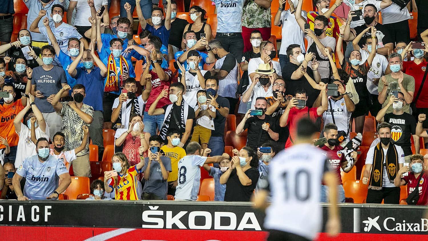  Afición en Mestalla en el Valencia-Getafe