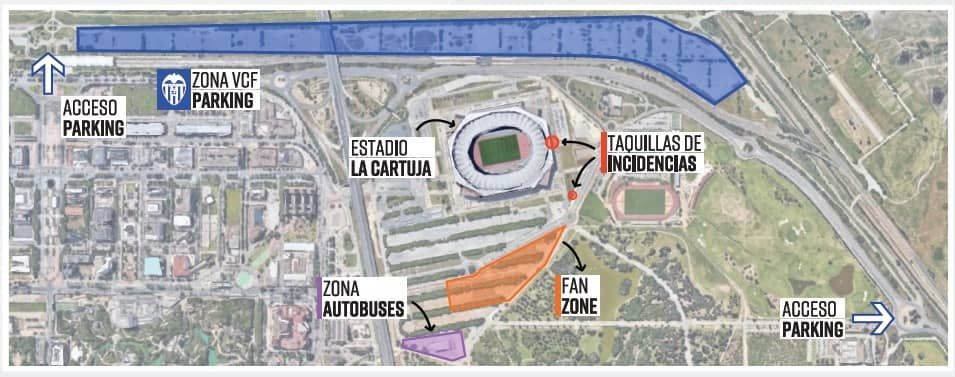  Parque del Alamillo y lugar de concentración de la afición.