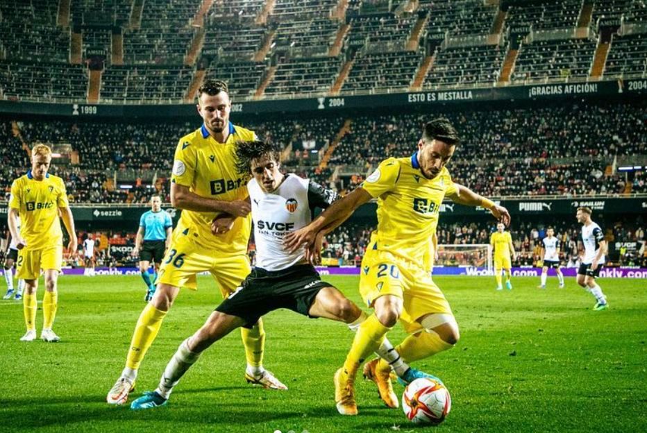 Bryan Gil en el Valencia-Cádiz de Copa del Rey