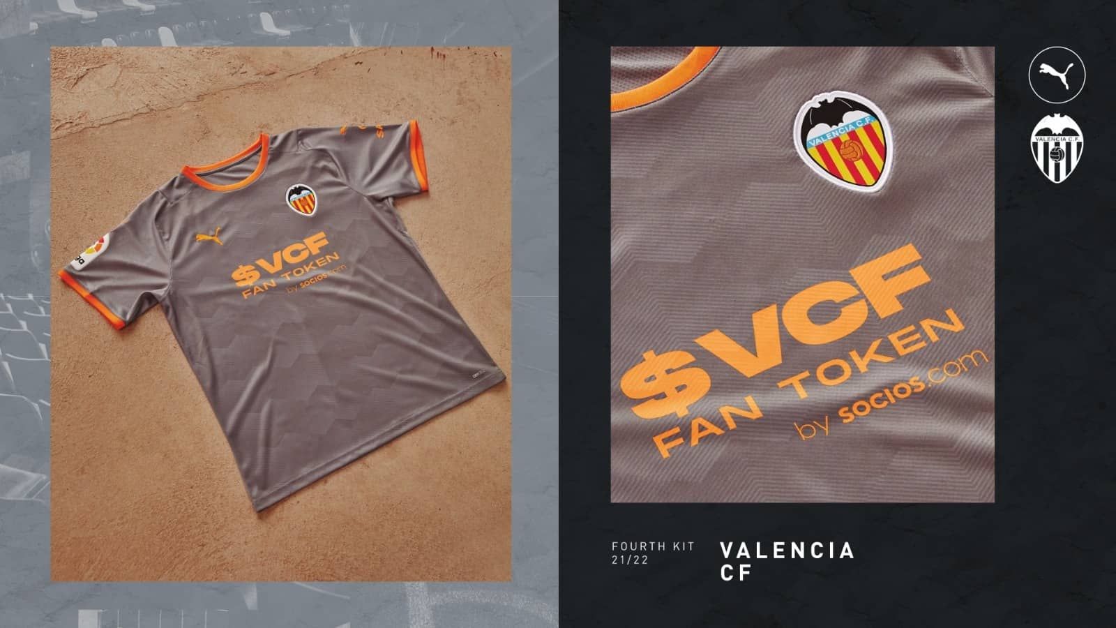 Camiseta gris y azul del Valencia CF