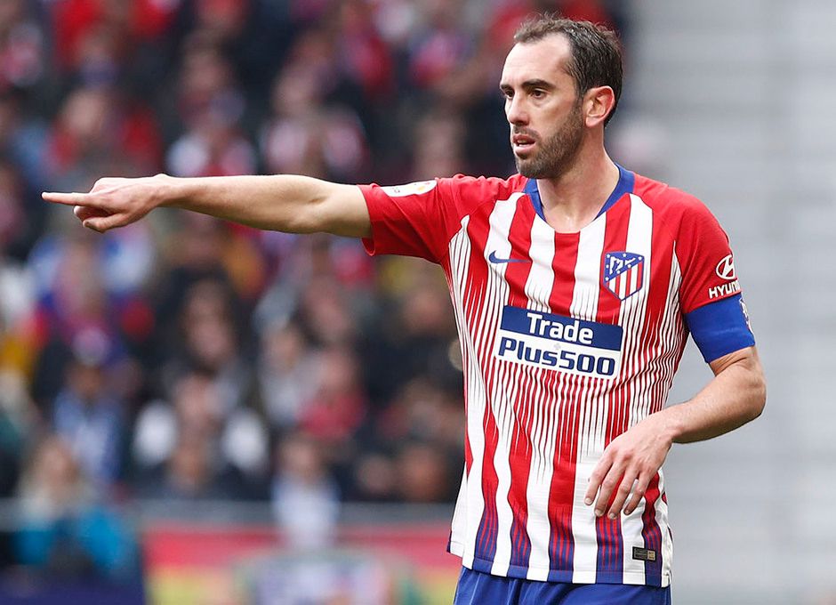  Godín, en un partido con el Atlético de Madrid.