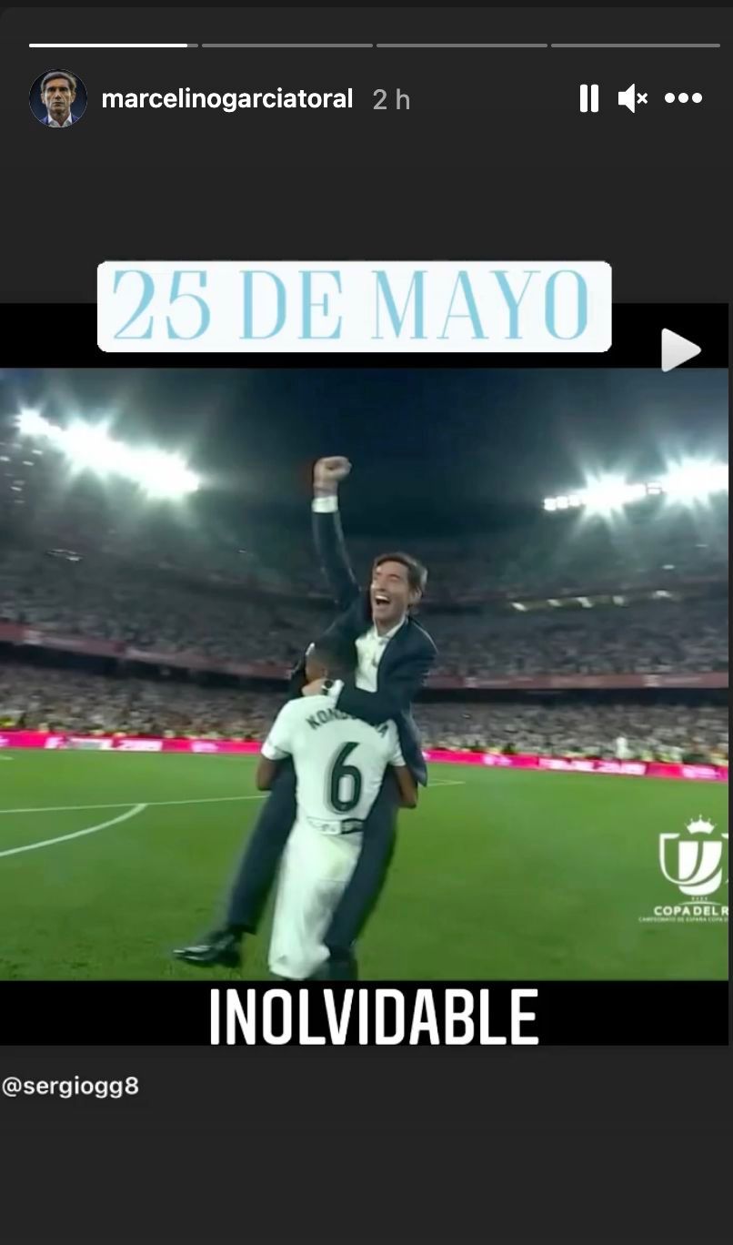 Marcelino recuerda la final de la Copa del Rey que ganó con Dani Parejo