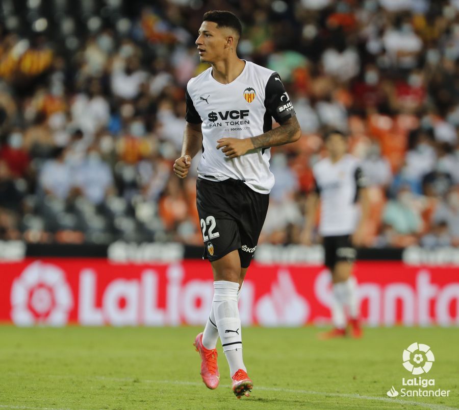  Marcos André, en su debut con el Valencia CF.