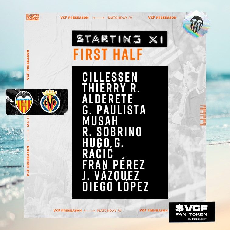 Once titular del Valencia CF