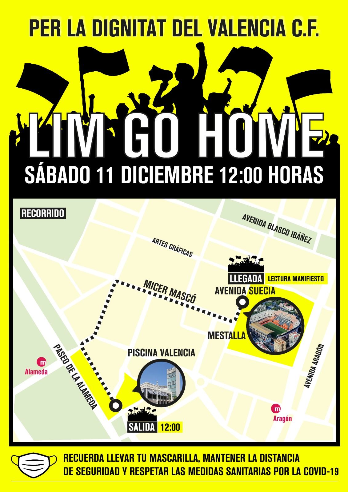  Recorrido de la manifestación del 11-D contra Peter Lim