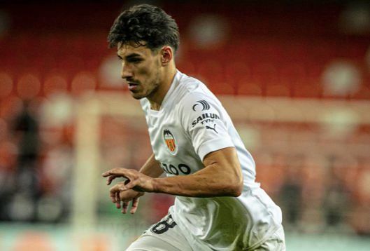 André Almeida, en el Valencia CF - Nottingham Forest.