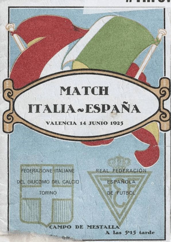 Cartel España-Italia en Mestalla