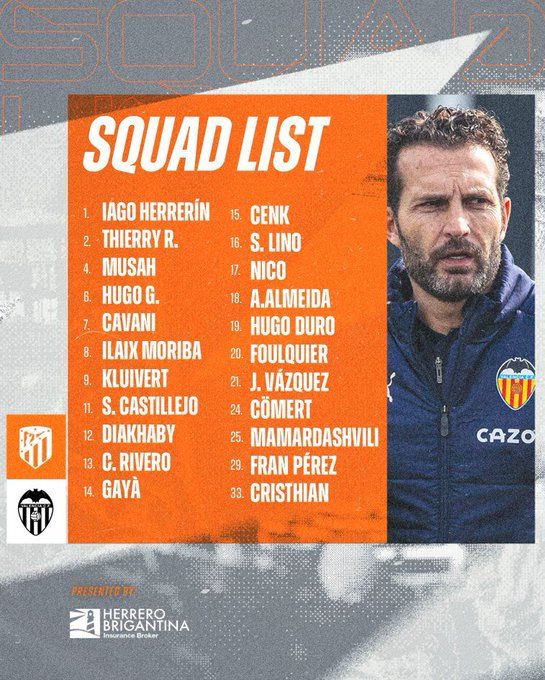  Convocatoria del Valencia CF