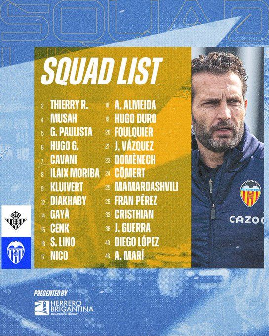 Convocatoria del Valencia CF para la final de Sevilla: cinco jugadores se quedan en casa