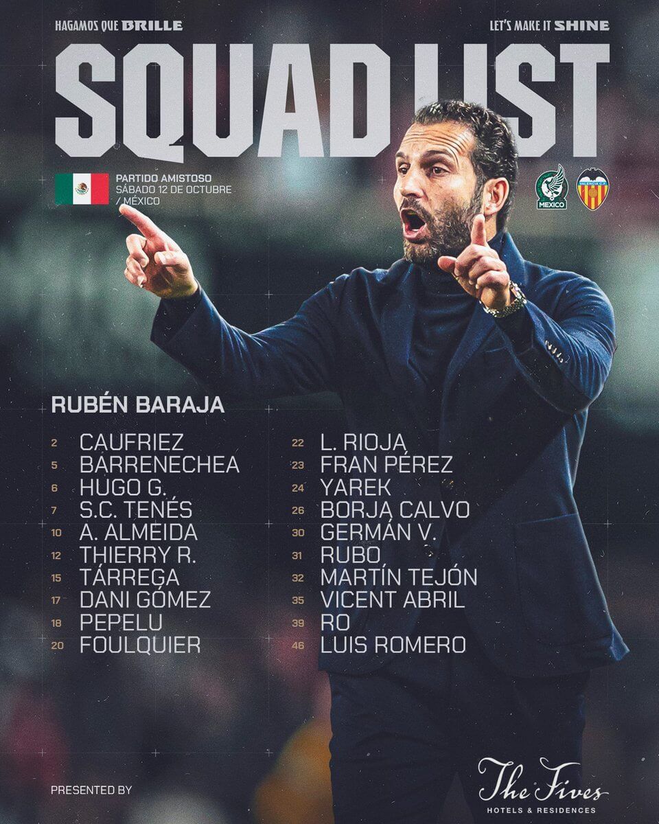 Convocatoria del Valencia CF para México