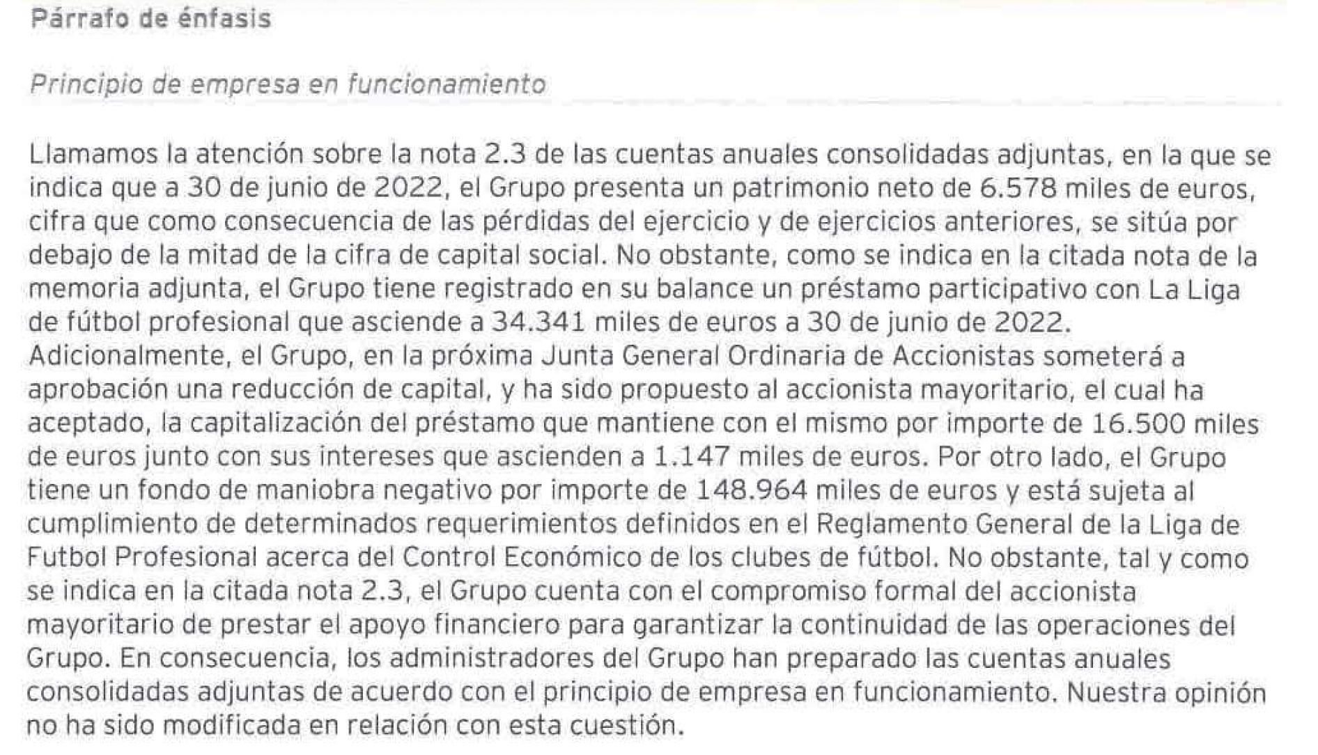  El auditor recoge la operación en las cuentas