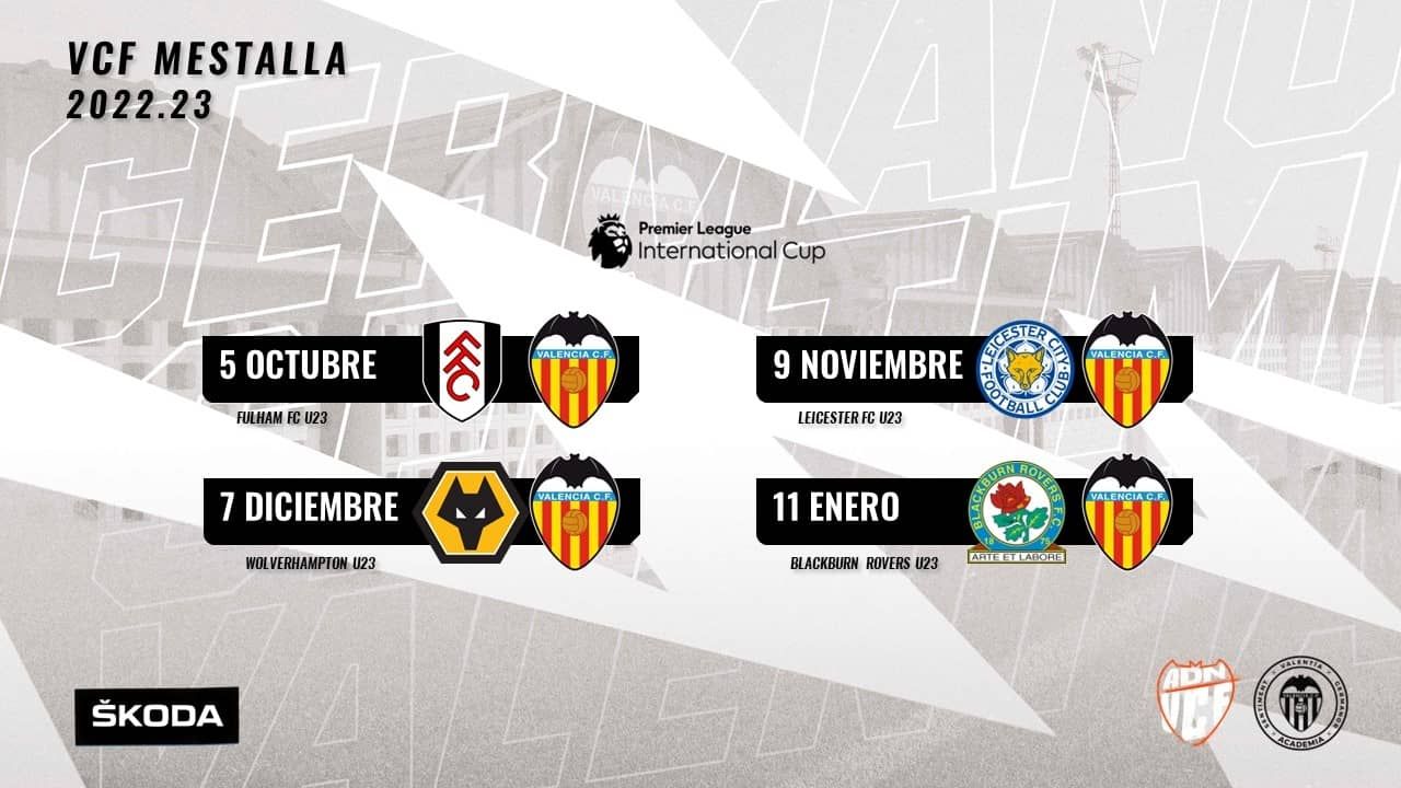  El VCF Mestalla participará en la Premier League International Cup