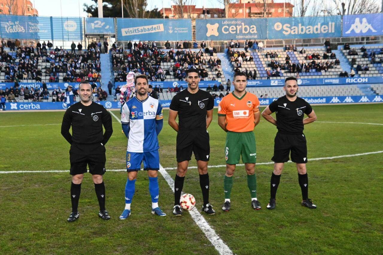  Empate del VCF Mestalla en Sabadell ( Foto: CE Sabadell)