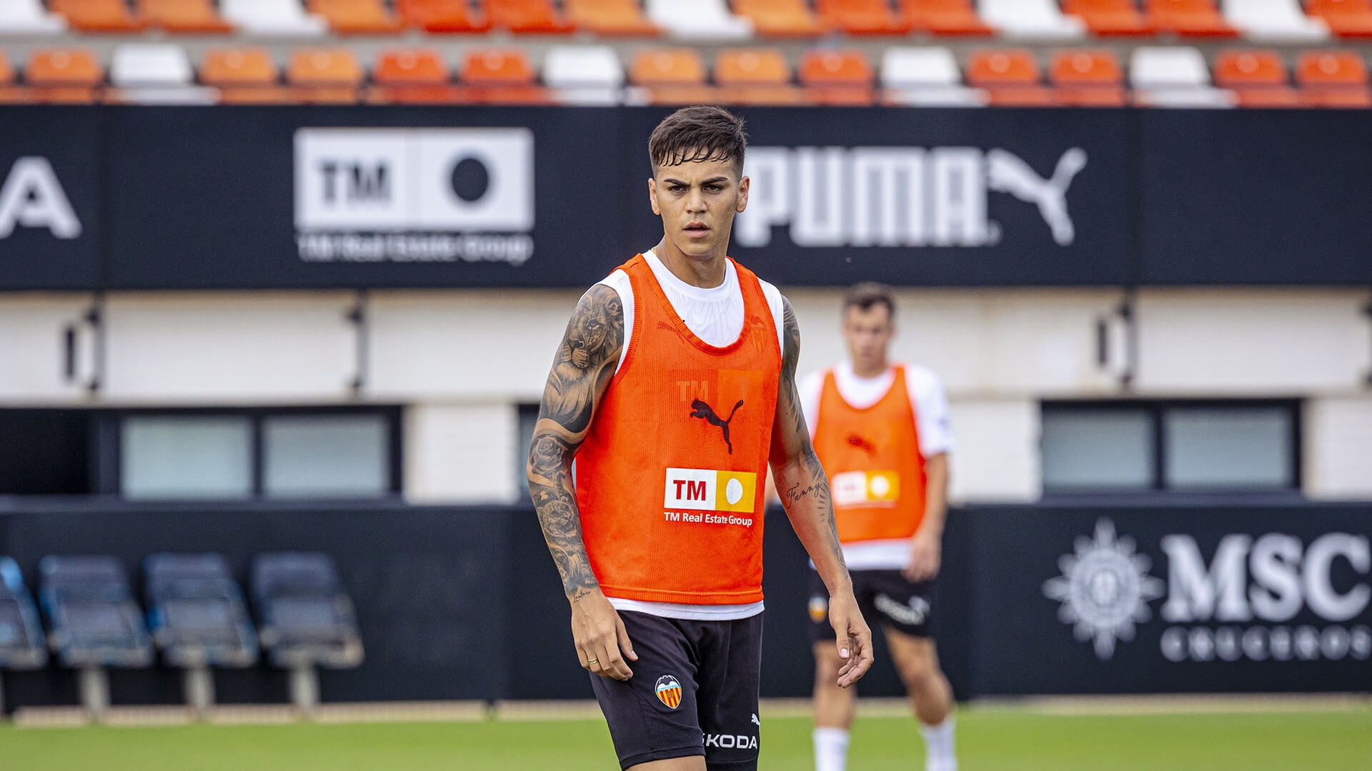Enzo Barrenechea, en un entrenamiento.