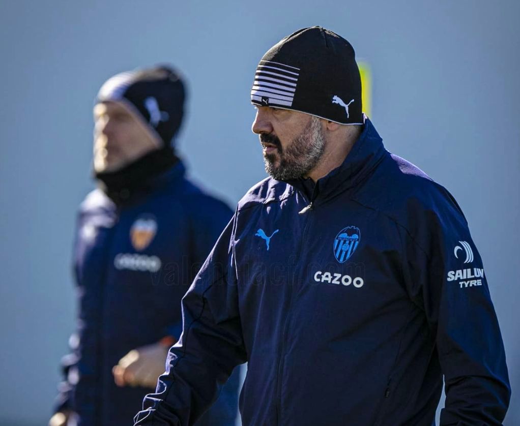  Gattuso en el entrenamiento del Valencia CF