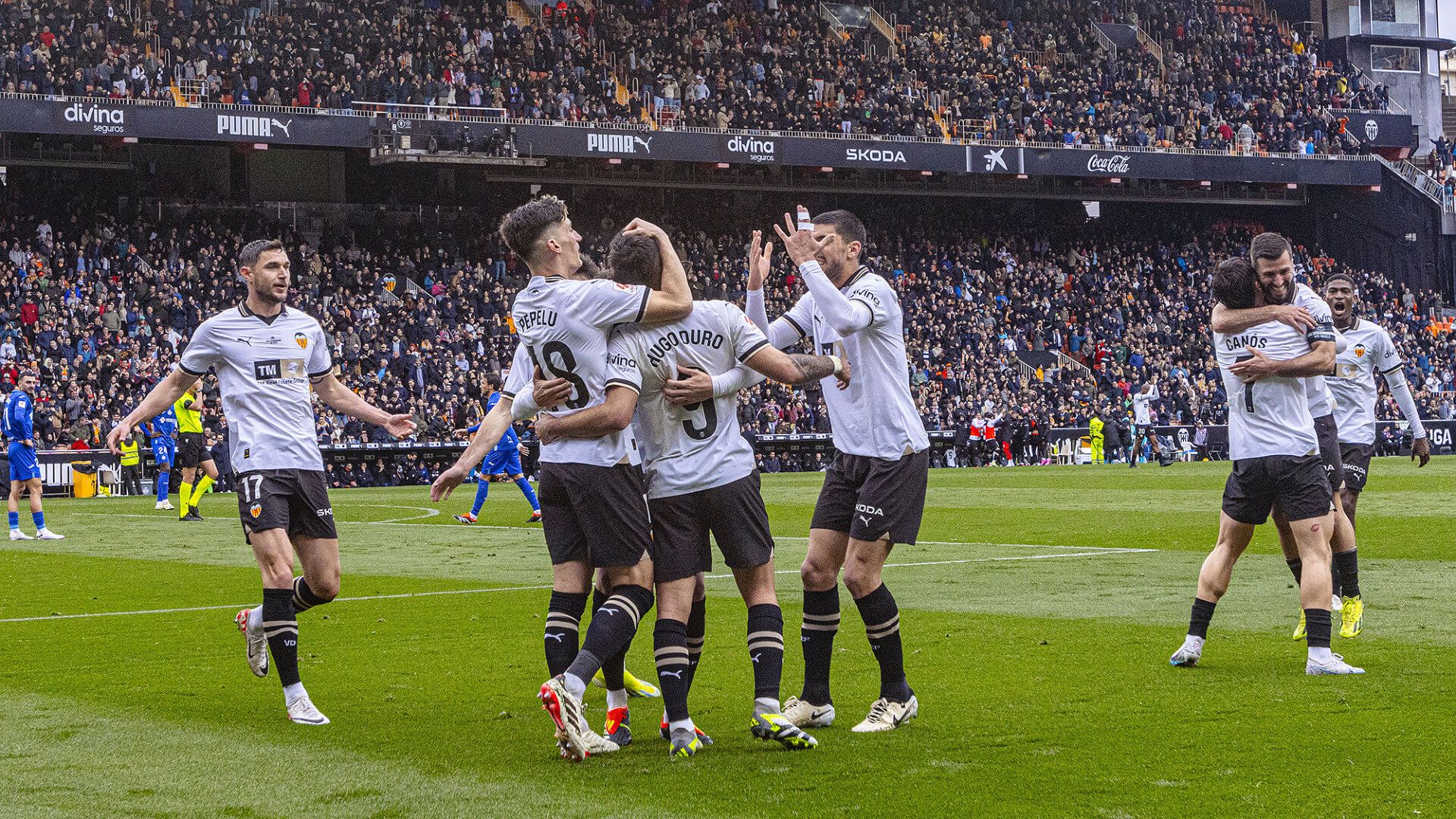 Gol del Valencia CF en Mestalla