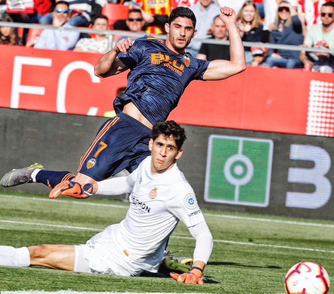  Guedes, en su segunda temporada, primera en propiedad, con el Valencia CF.