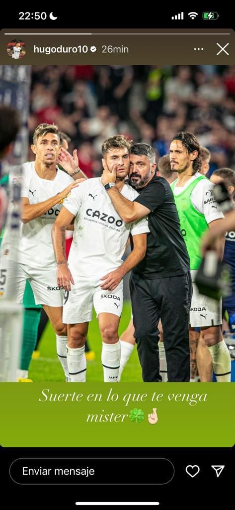 Hugo Duro se despide de Gattuso