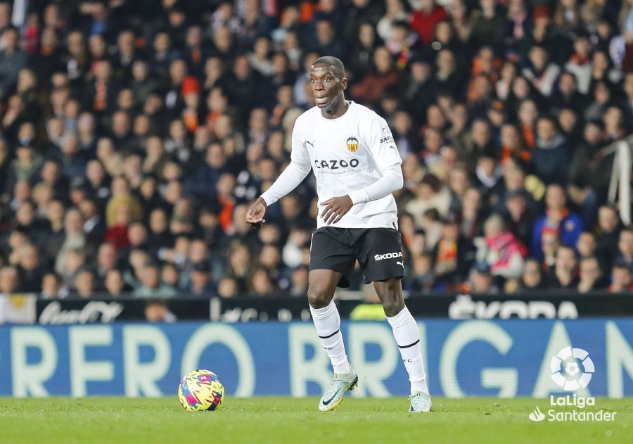  Ilaix Moriba, durante el Valencia-Cádiz.