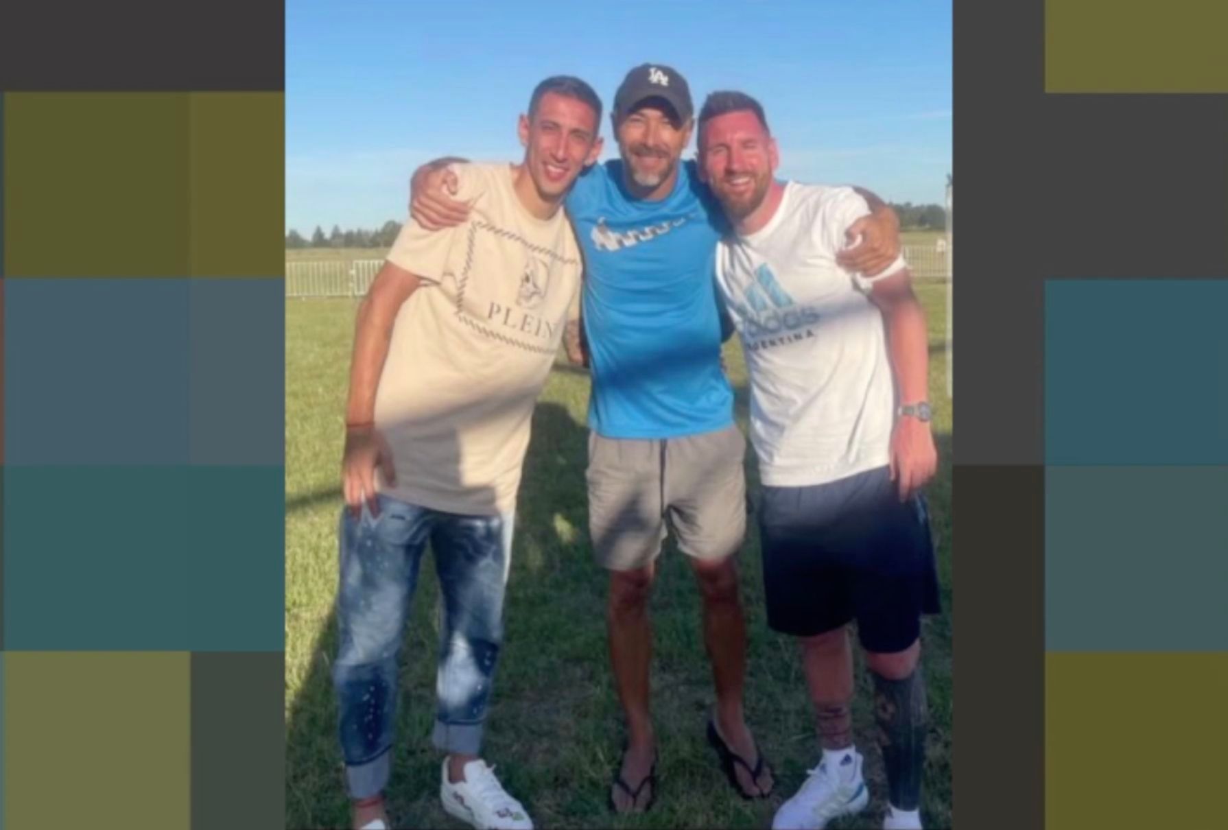  Kily González, junto a Messi y Di María.