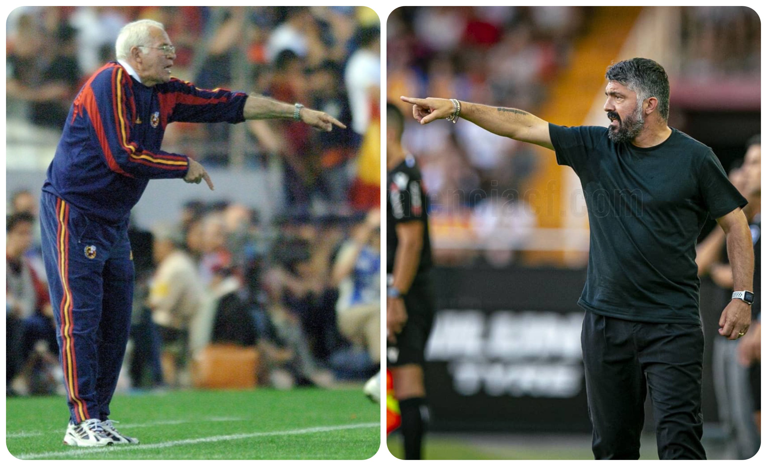 Luis Aragonés y Gennaro Gattuso, como entrenadores.