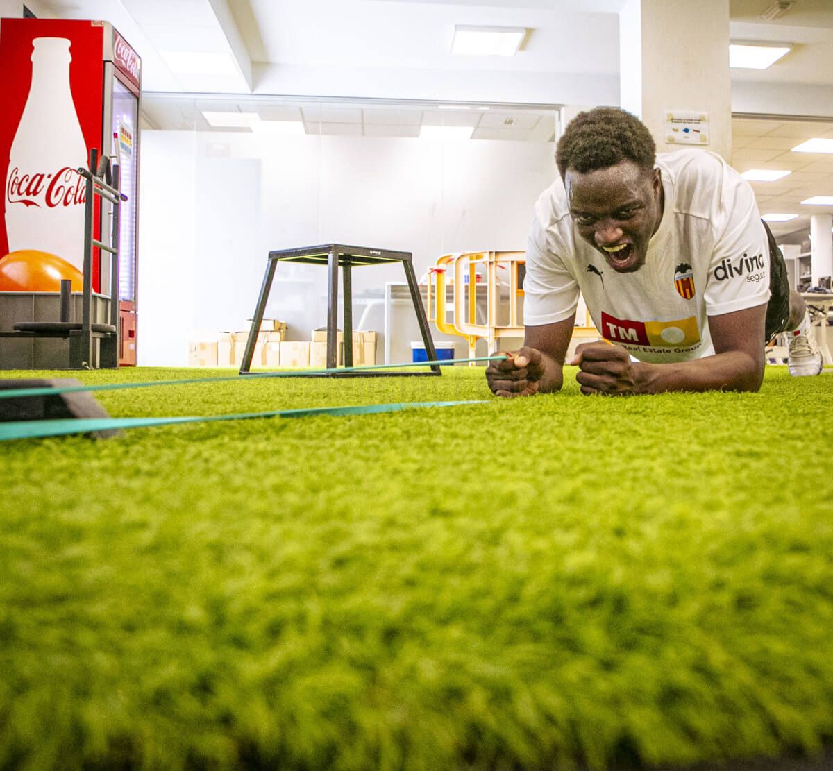 Mouctar Diakhaby, en el primer entrenamiento de la pretemporada.
