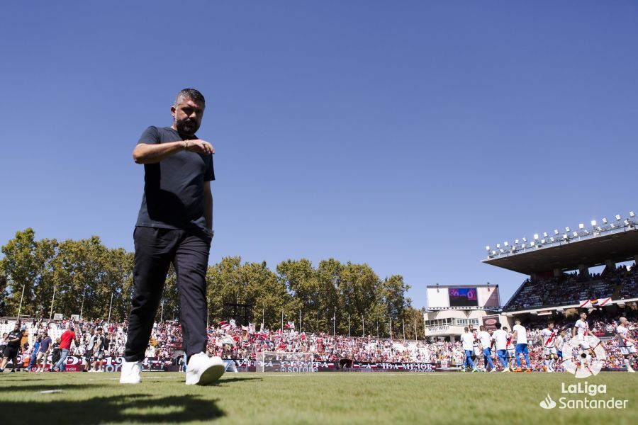 Gattuso, en el Rayo Vallecano-Valencia.