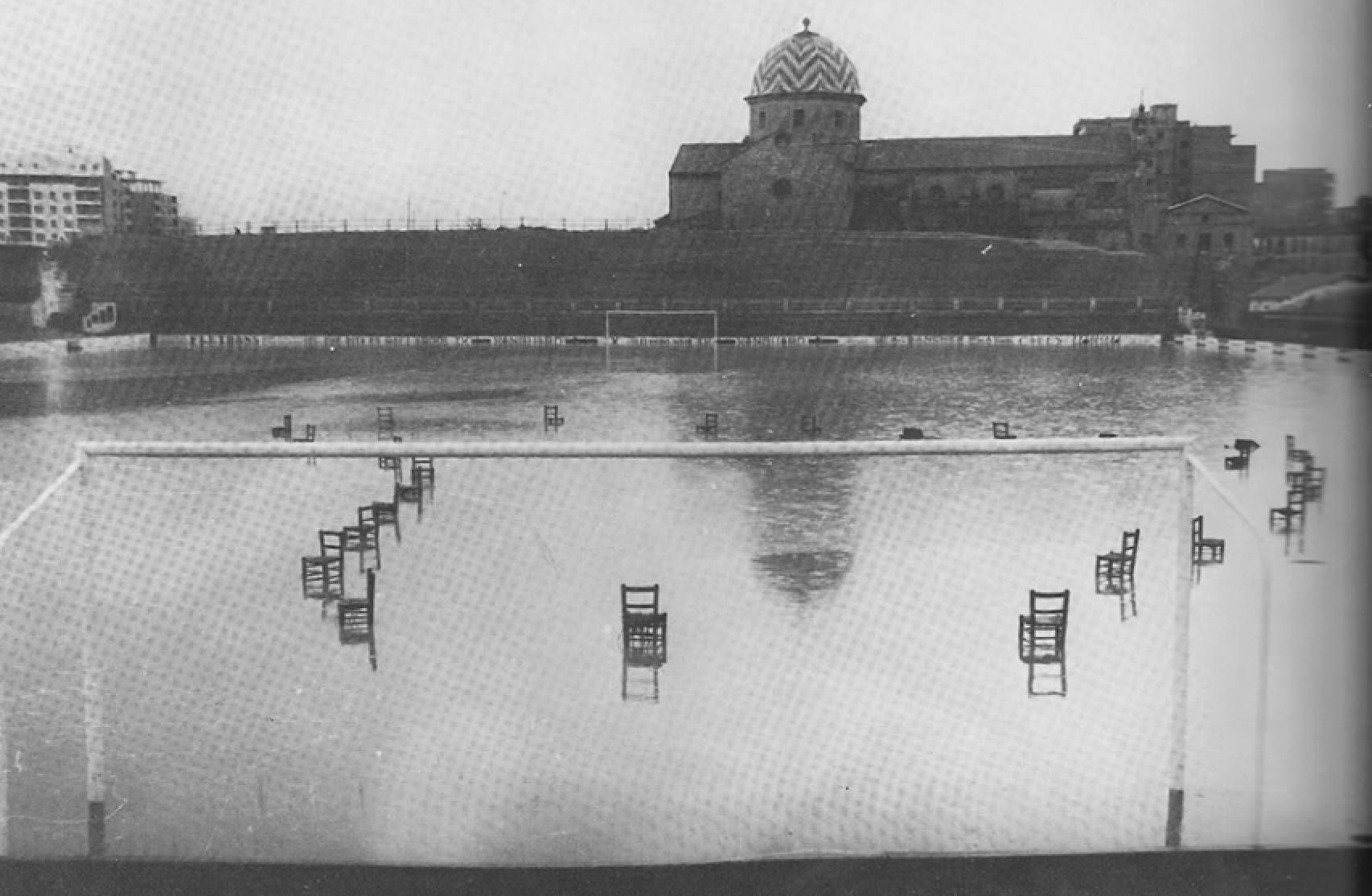  El estadio de Vallejo inundado.