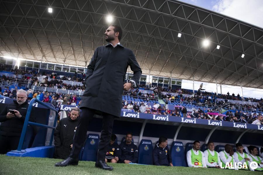 Rubén Baraja, ante el Getafe CF.