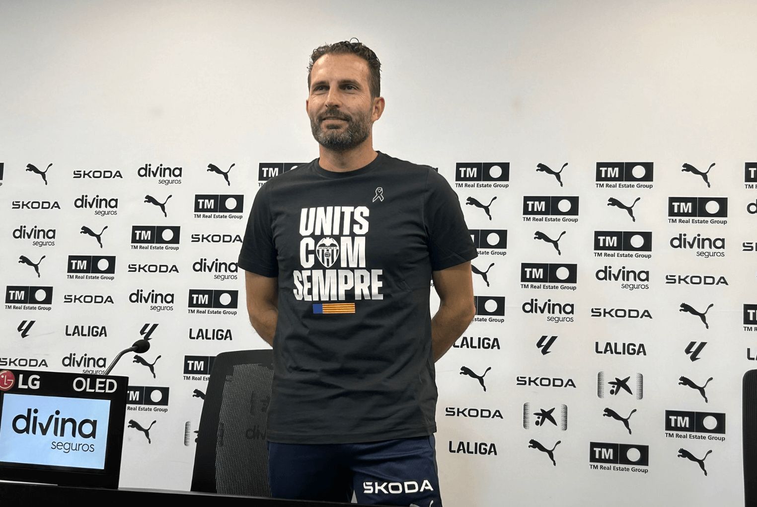  Rubén Baraja, en rueda de prensa.