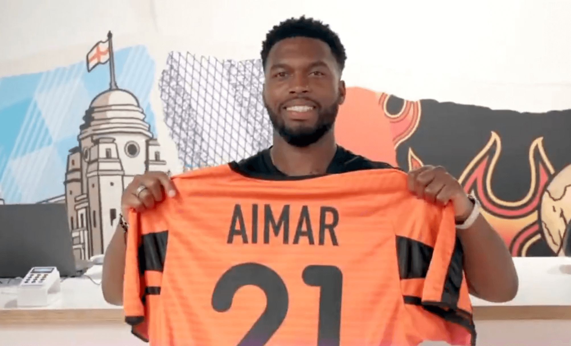 Sturridge con la camiseta de Pablo Aimar