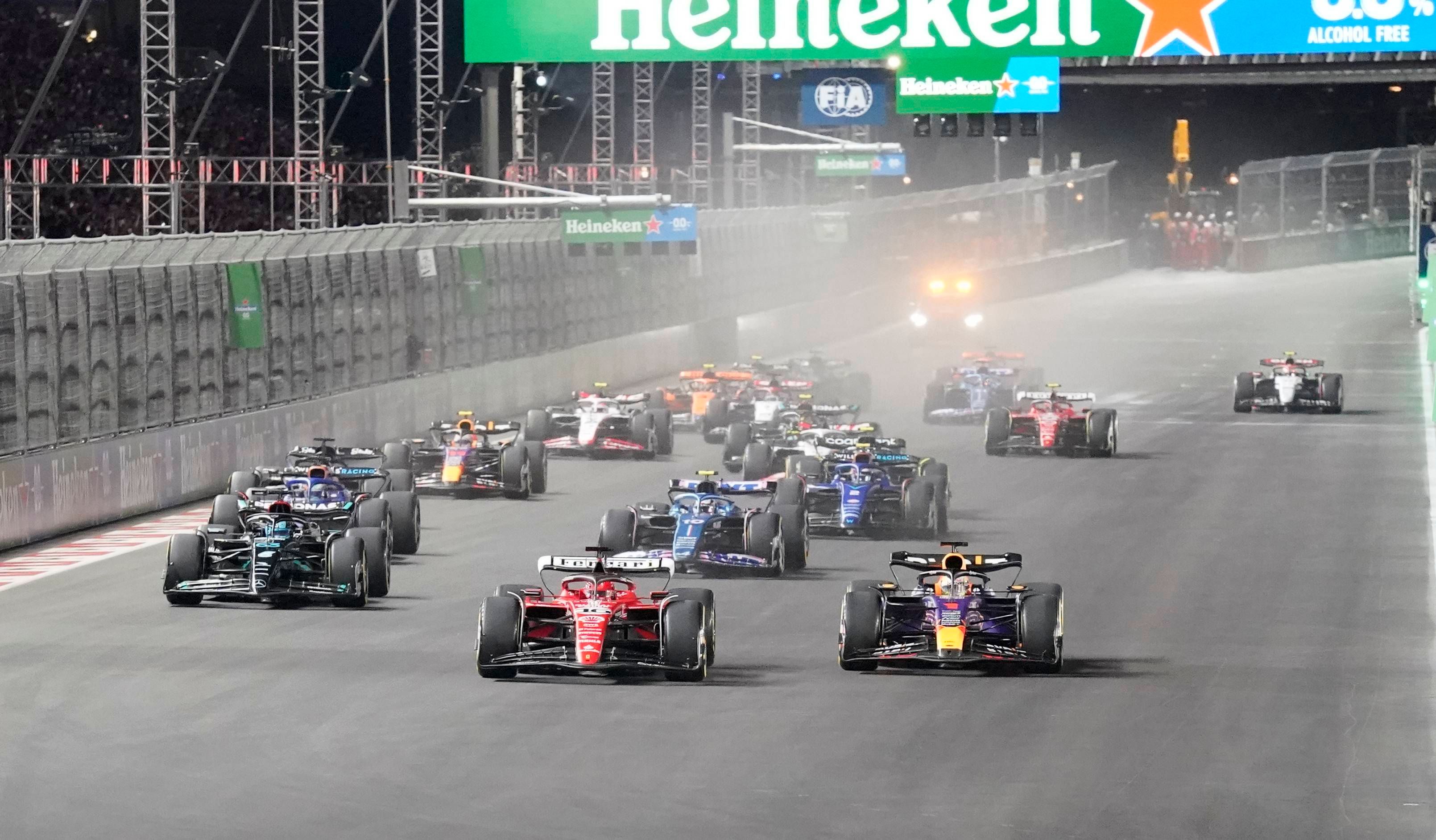  Salida del GP de Las Vegas de Fórmula 1.