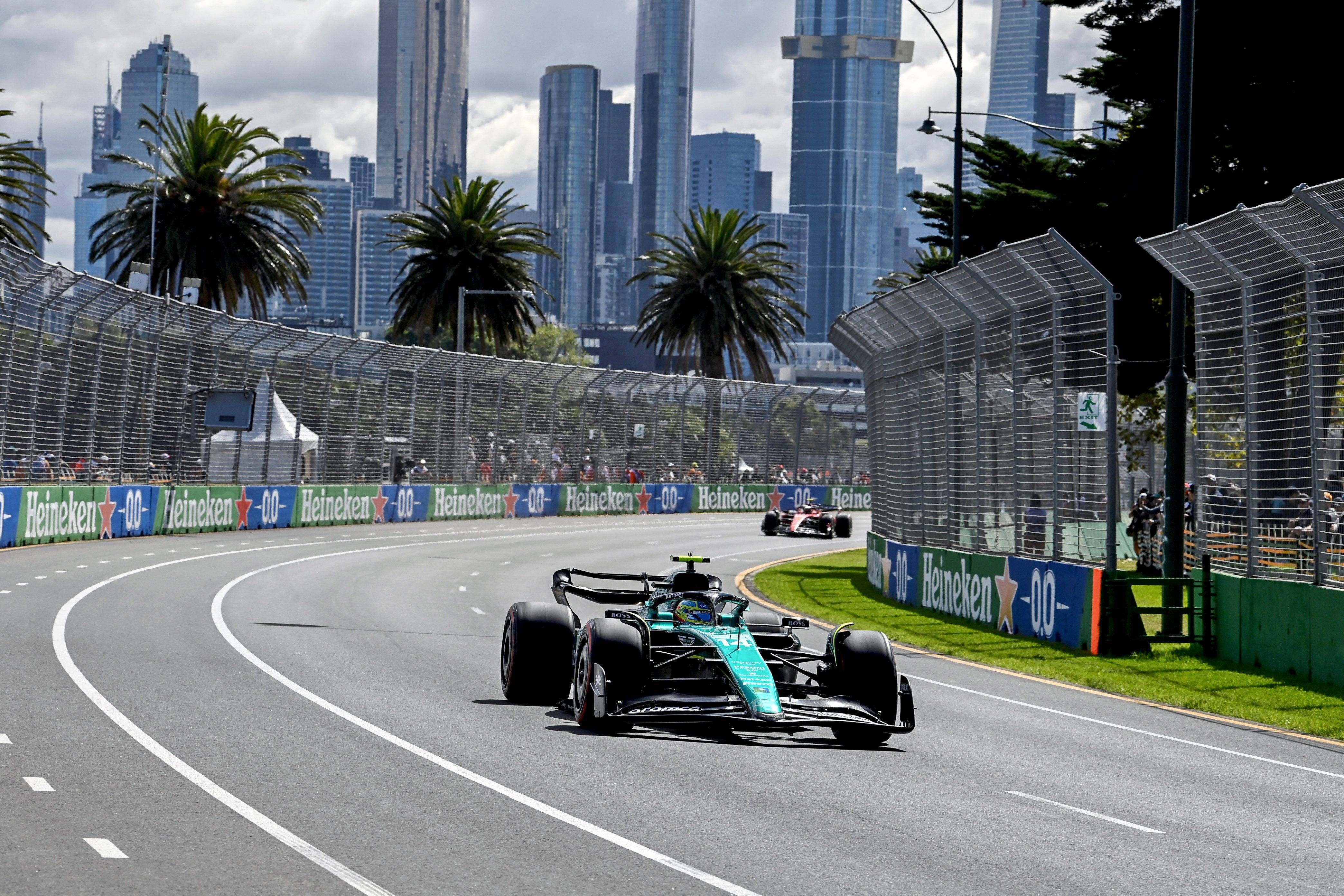  Fernando Alonso, en los libres del GP de Australia 2023.