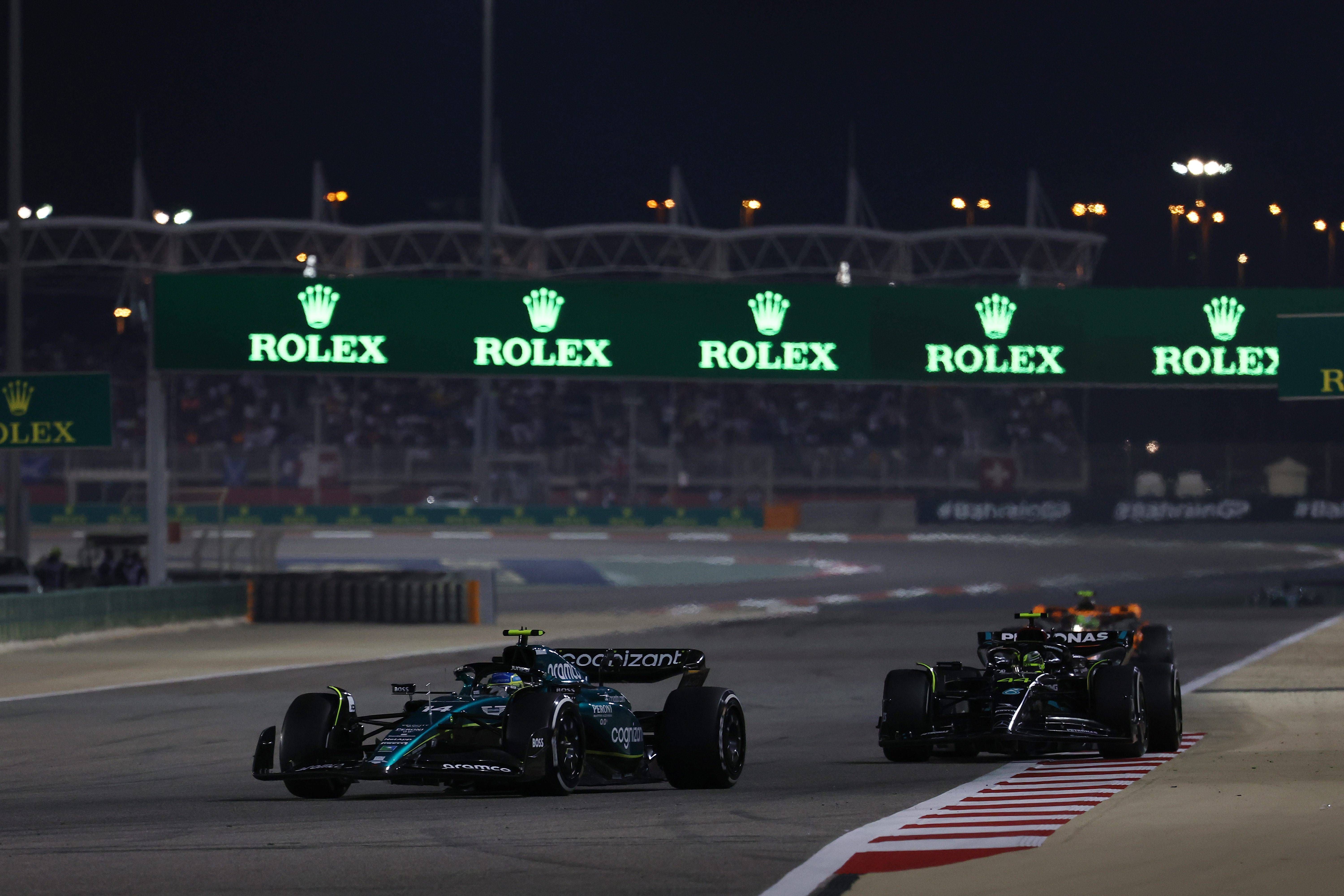  Fernando Alonso, después de adelantar a Hamilton en Bahréin.