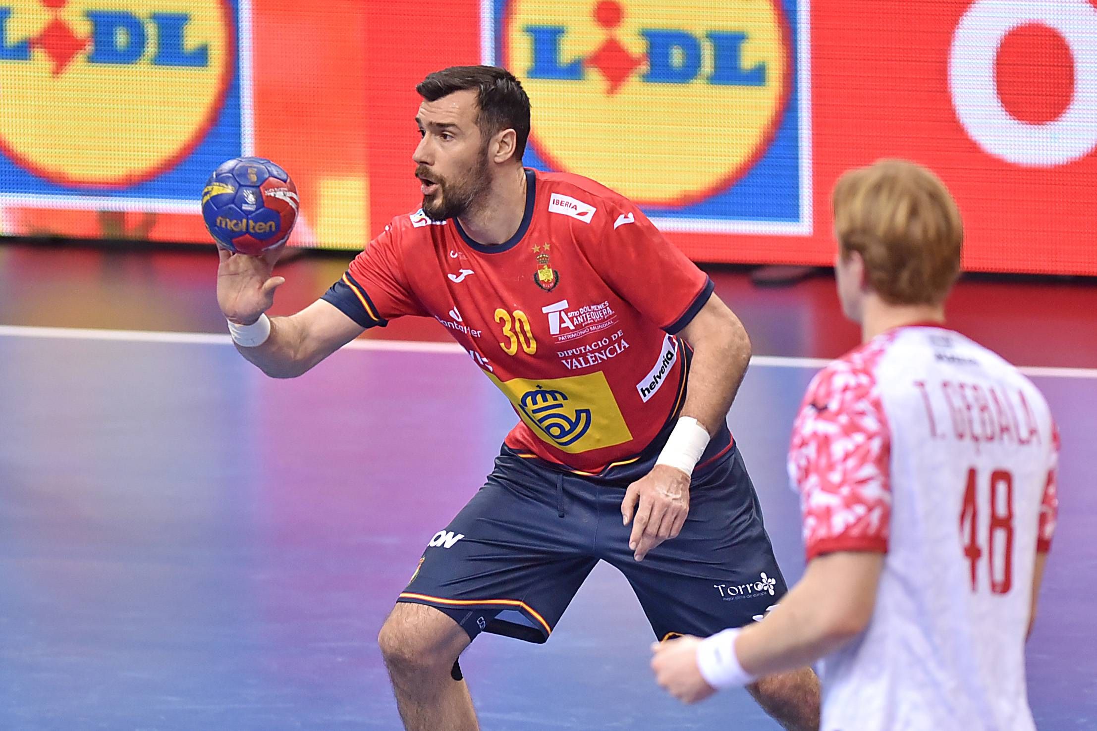  Gedeón Guardiola, durante un partido de España en el Mundial de balonmano.
